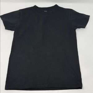 AKID Kid’s  Black Crewneck T-Shirt - shirt sleeved Classic Comfort Tee size S